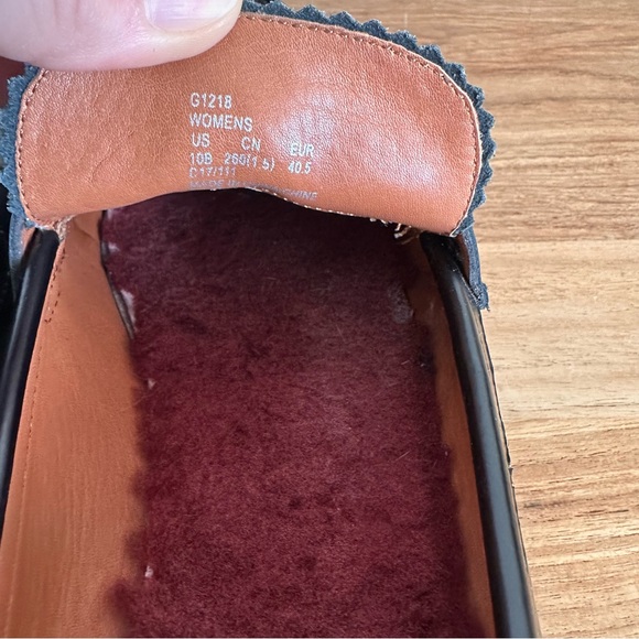 Coach Lenox Platform Loafer Women Size 10 Black Leather Embellished G1218 - Picture 13 of 14